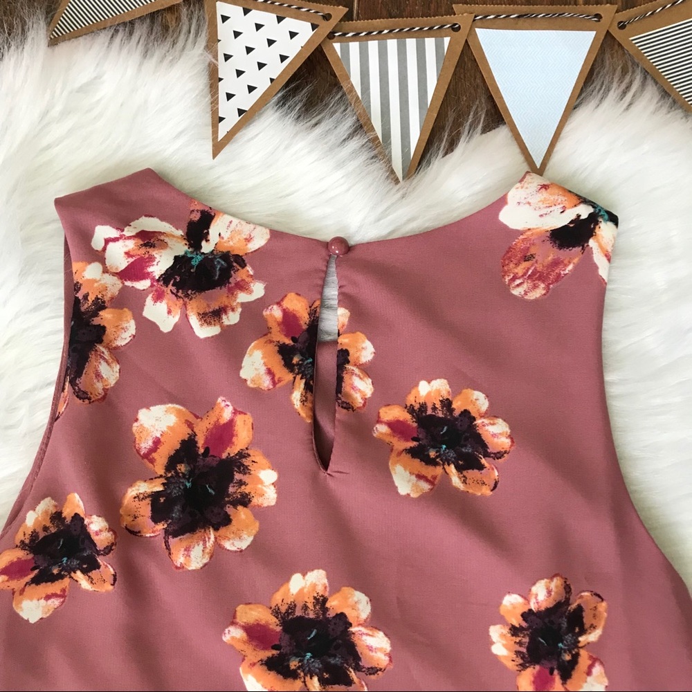 ✨LAST ONE Boutique Mauve Sleeveless Floral Dress - Picture 8 of 8